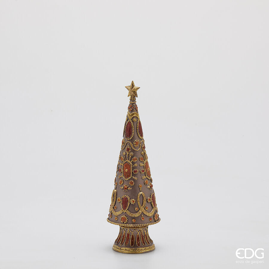 edg enzo de gasperi edg enzo de gasperi decoro decoglitter pino e gemme di natale h 33 cm d 105 cm poliresina mauve ean 8059824597892