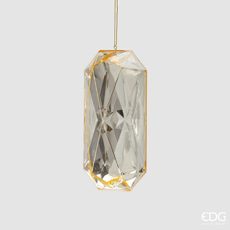 edg enzo de gasperi edg enzo de gasperi decoro diamante rettangolare di natale da appendere h 145 cm l 7 cm l 55 cm pp champagne ean 8059824534989