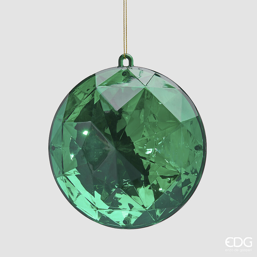 edg enzo de gasperi edg enzo de gasperi decoro diamante rotondo di natale da appendere d 125cm l 65 cm pp emerald green ean 8059824535467