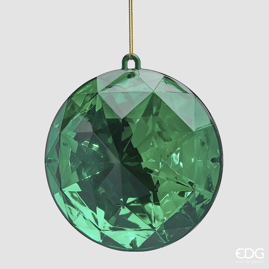 edg enzo de gasperi edg enzo de gasperi decoro diamante rotondo di natale da appendere d 16 cm l 85 cm pp emerald green ean 8059824535306