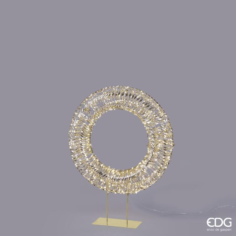 edg enzo de gasperi edg enzo de gasperi decoro natale corona con base 720 microled h 90 cm l 70 cm l 17 cm ip44 gold ean 8059824546975
