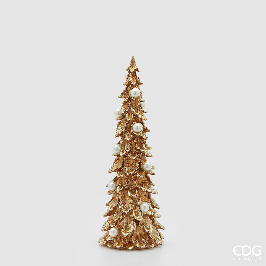 edg enzo de gasperi edg enzo de gasperi decoro pino di natale con perle h 48 cm d 18 cm gold ean 8059824562913