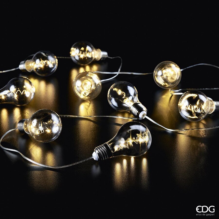 edg enzo de gasperi edg enzo de gasperi filo luce microled 10 lampadine 5 mt prolungabile ivory ean 8056372840289