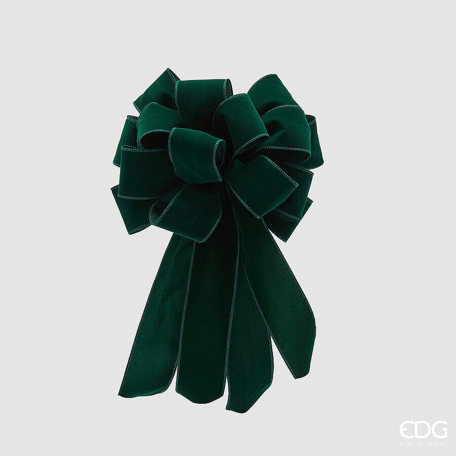 edg enzo de gasperi edg enzo de gasperi fiocco velluto di natale 15 asole d 26 cm l 51 cm tessuto green ean 8059824603692