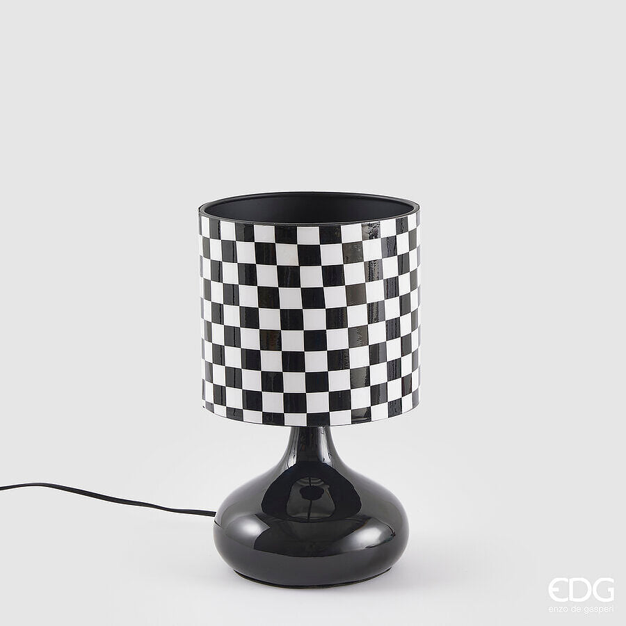 edg enzo de gasperi edg enzo de gasperi lampada da tavolo scacchi h 34 cm d 20 cm ip20 white black ean 8059824542755