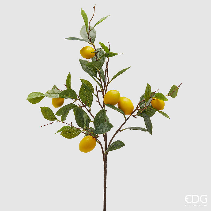 edg enzo de gasperi edg enzo de gasperi limone ramo x6 con foglie pianta artificiale h 95 cm verde giallo ean 8059824443366