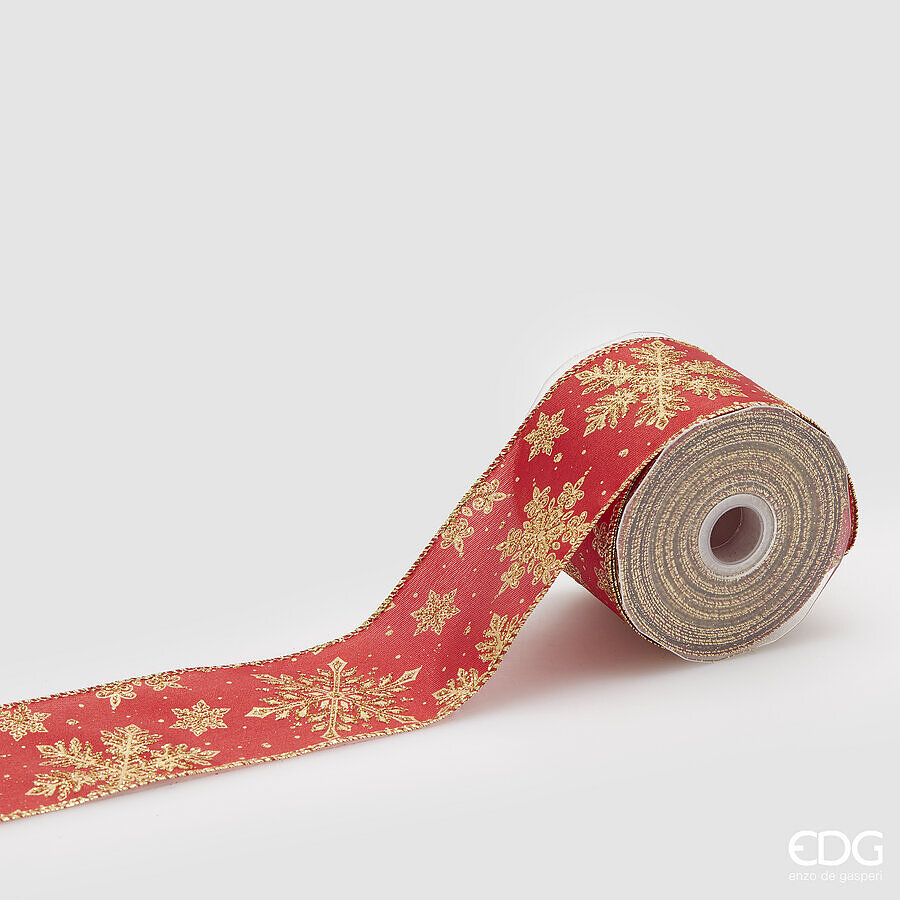 edg enzo de gasperi edg enzo de gasperi nastro fiocconeve di natale h 65 mm l 10 mt red gold ean 8059824448699
