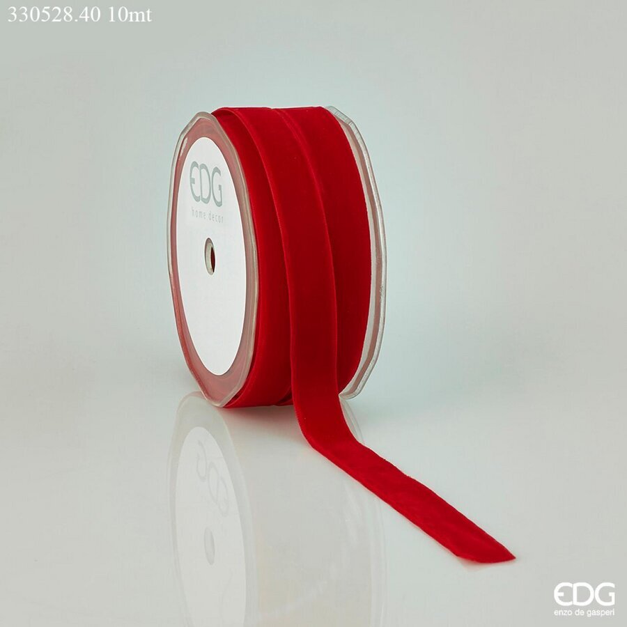 edg enzo de gasperi edg enzo de gasperi nastro velluto natalizio h 16 mm l 10 mt rosso ean 8054184802457