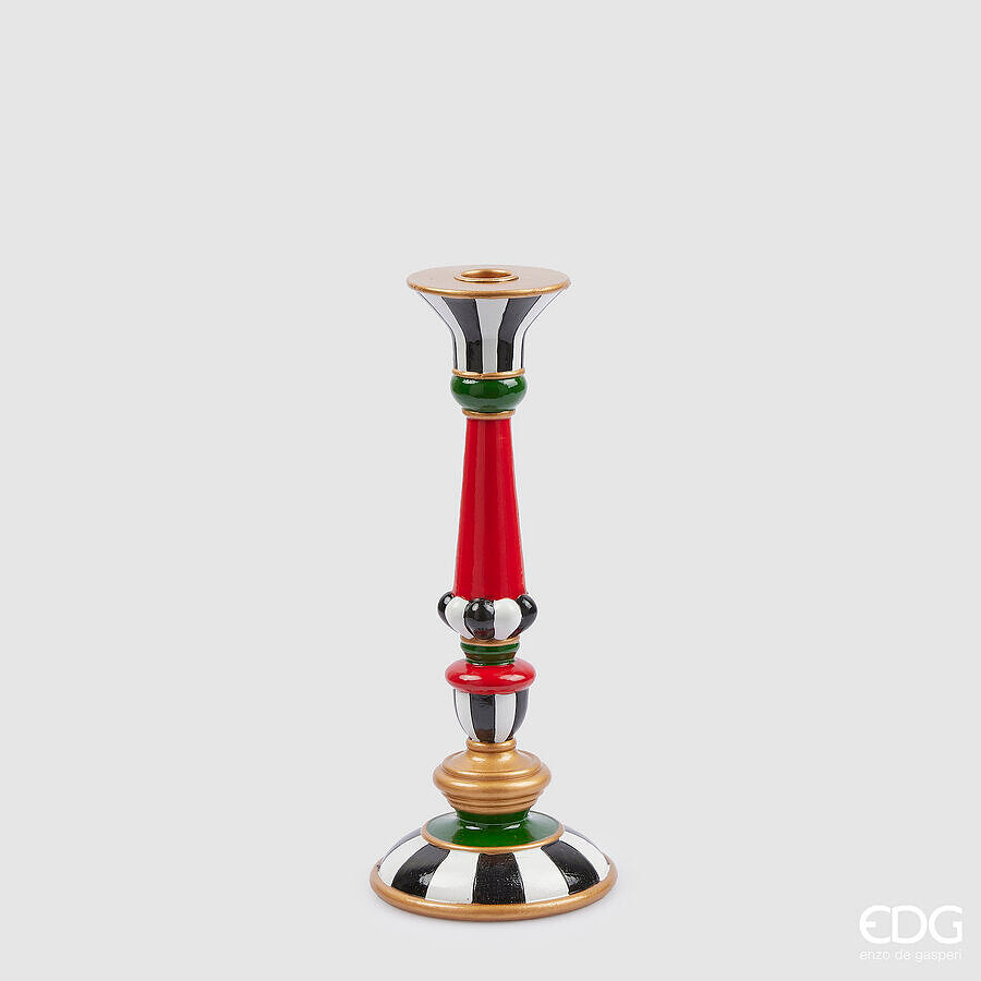 edg enzo de gasperi edg enzo de gasperi portacandela di natale scacchi h 28 cm d 14 cm white black ean 8059824403322