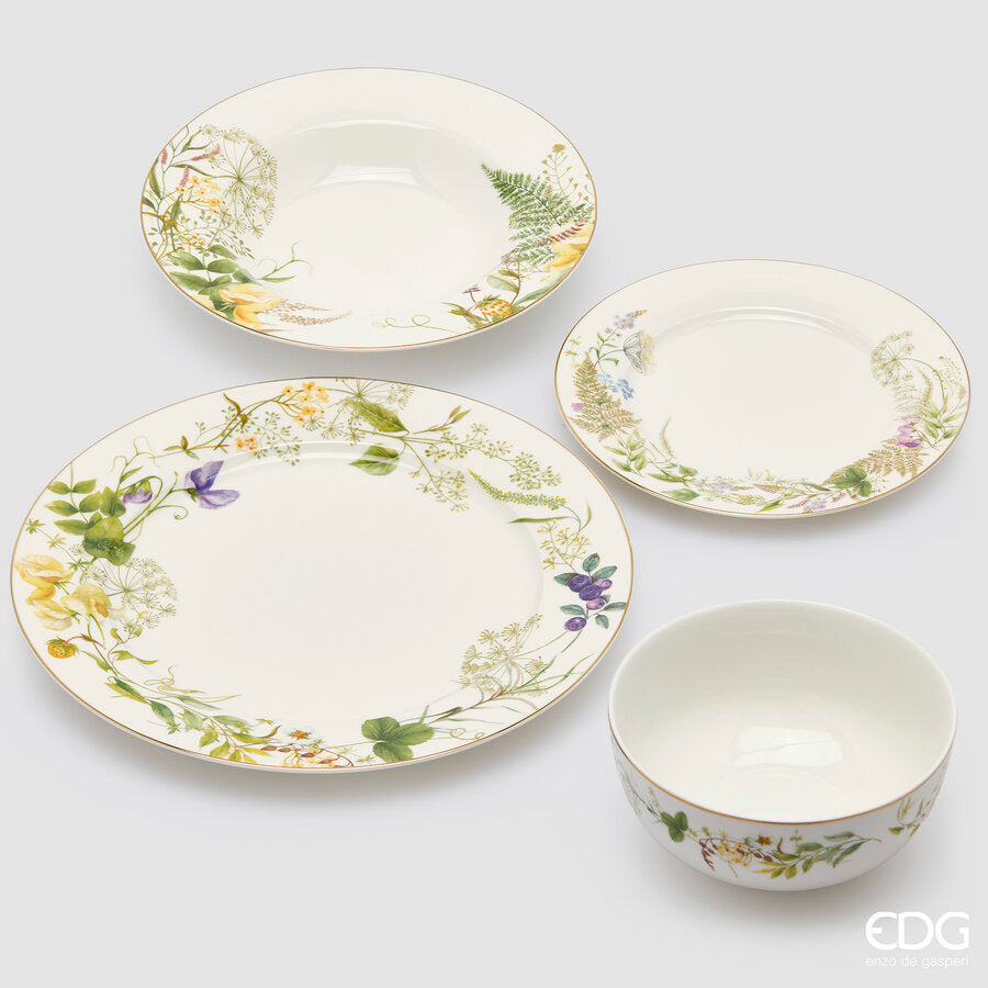 edg enzo de gasperi edg enzo de gasperi set piatti fiorimix fondi piatti frutta ciotoli 24 pz giallo verde ean 8059824654663