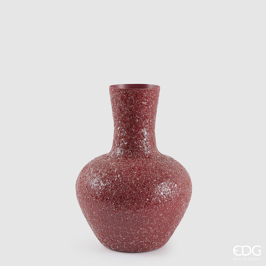 edg enzo de gasperi edg enzo de gasperi vaso crackle anfora h 38 cm d 26 cm metallo dark pink ean 8059824542007