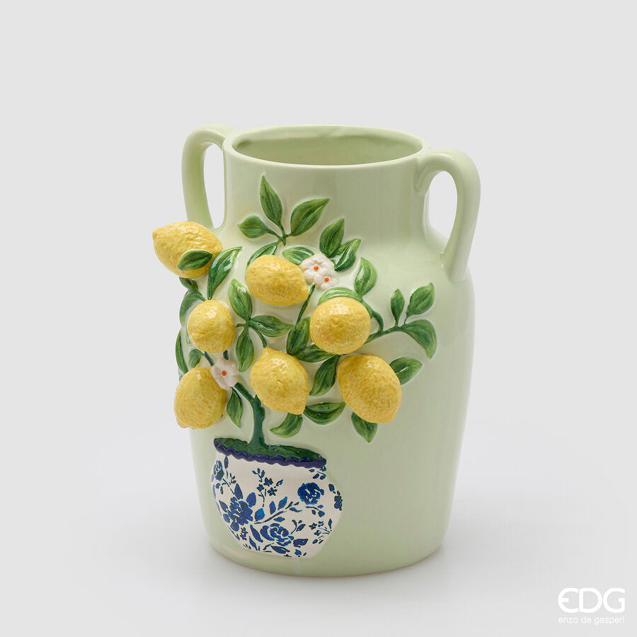 edg enzo de gasperi edg enzo de gasperi vaso limoni anfora h 30 cm d 23 cm mix giallo ean 8059824624888