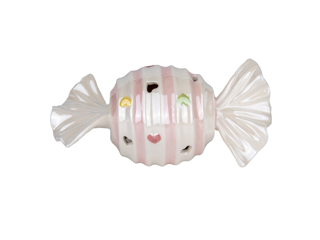 Etm Bonbon Caramella Porcelaine LED Rose H. 15 cm