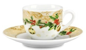 fade fade agrifoglio set 6 tazze caffe natalizie con piattino 100 ml multicolor ean 8016175589952