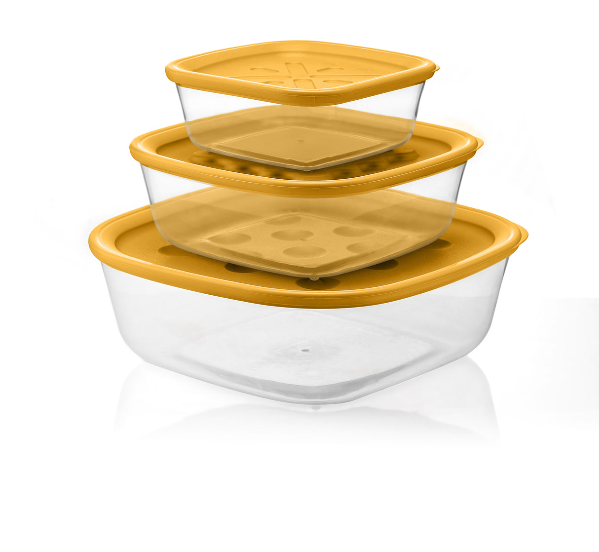 guzzini guzzini set 3 baratoli 570 cc 1 400 cc 2 950 cc coperchio giallo mango ean 8008392379676