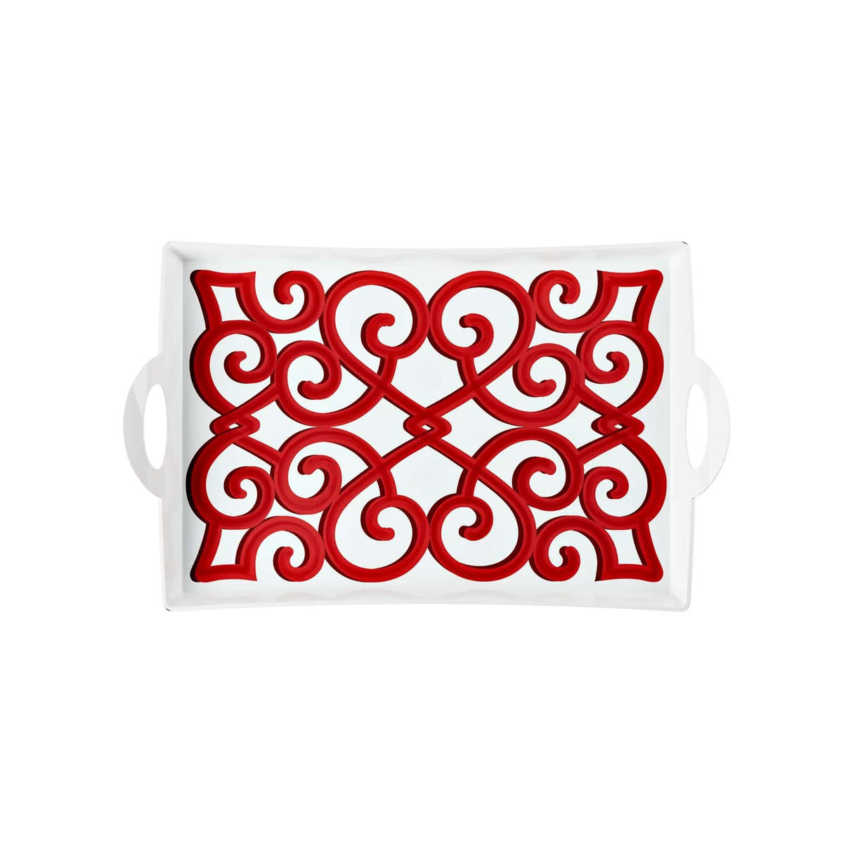 guzzini guzzini vassoio rettangolare natalizio harmonia melamina san con manici 335 x 54 cm table decor bianco rosso ean 8008392412601