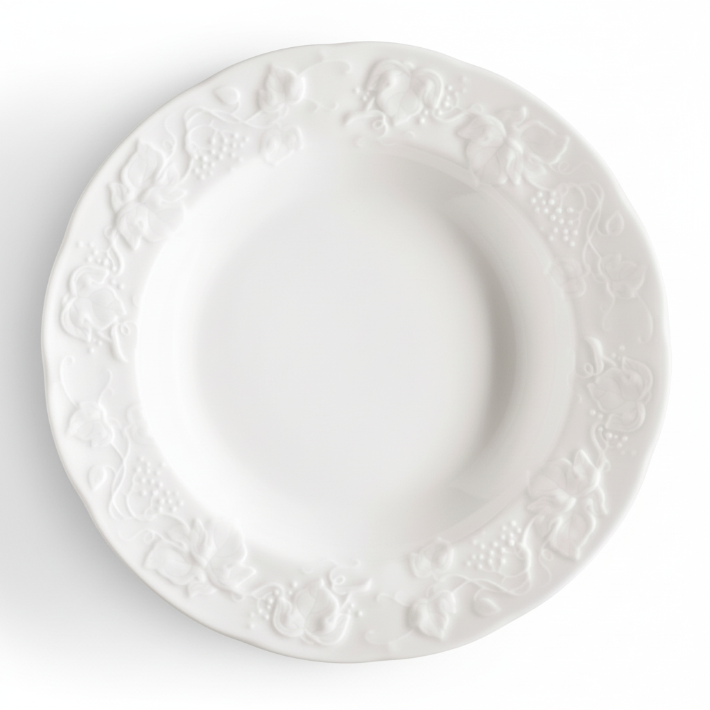 KALEIDOS toscana piatto frutta cm 21 6900121 porcellana bianca rilievi