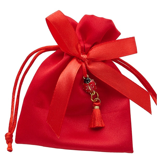 larcolaio larcolaio sacchetto ladybug 9x12 cm laurea rosso bomboniera elegante 12 pz ean 8059558631398