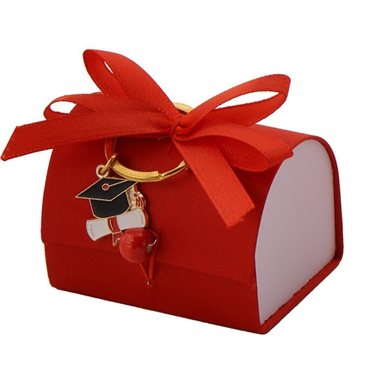 larcolaio larcolaio scatola box con portachiavi bomboniera 7 x 5 cm portaconfetti laurea rosso 1 pz ean 8059558631275