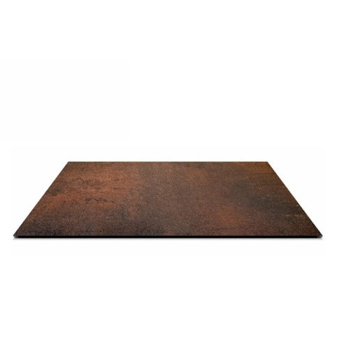 Piano tavolo HPL 80×80 cm sp. 10 mm finitura Corten Climb effetto acciaio ruggine, antigraffio. Made in Italy per bar e ristoranti