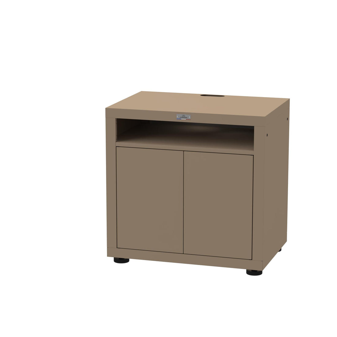 le marquier le marquier mobile piano di lavoro con ante 80 x 55 cm h 79 cm taupe top sabbia per cucina outdoor e plancha ean 3339380176898