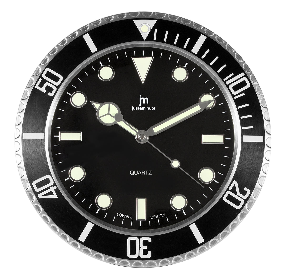 lowell lowell orologio da parete al quarzo cassa acciaio indici luminiscenti d 338 cm nero ean 8008457141613