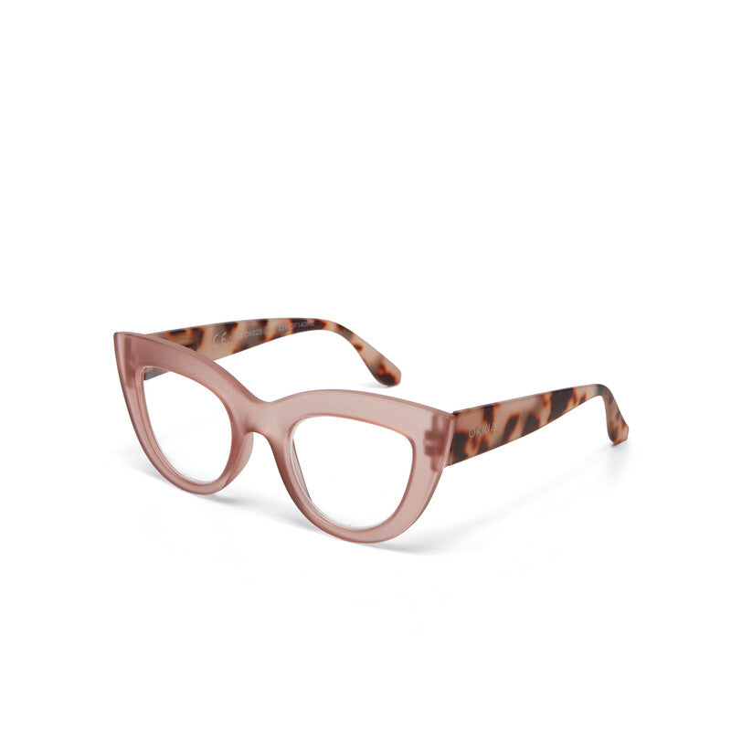 okkia okkia occhiale da lettura mod claudia premontato gatto soft touch pink havana diottrie 2 50 ean 8055773193048