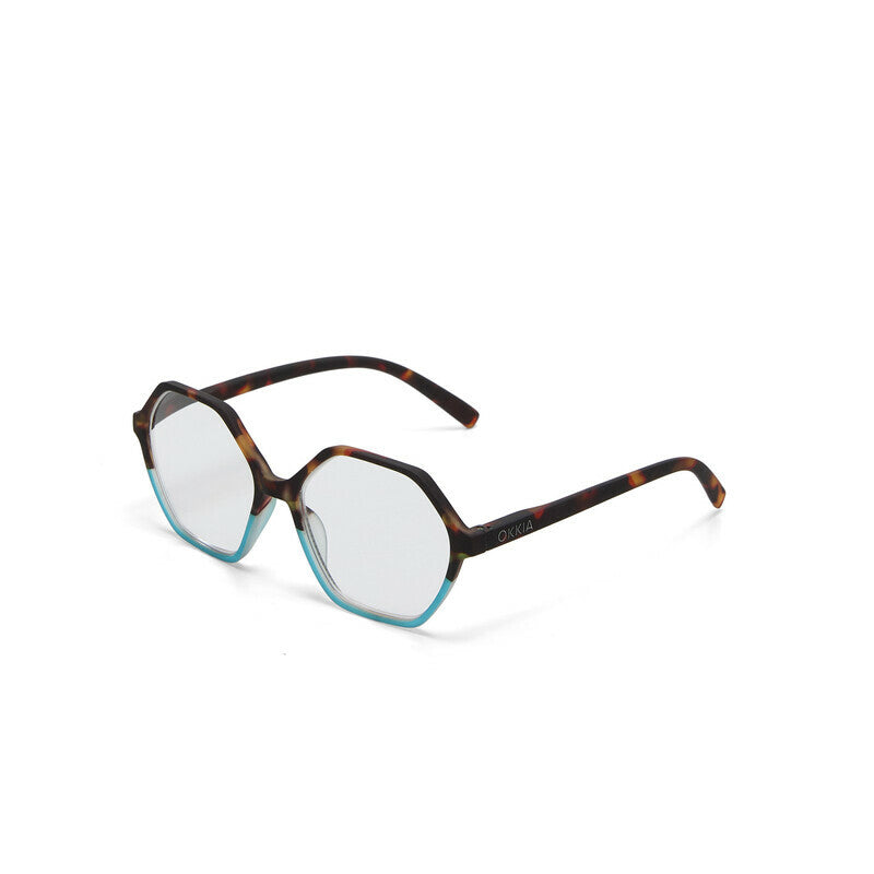 okkia okkia occhiale da lettura mod valencia premontato soft touch spring anti luce blu havana blue diottrie 2 00 ean 8056211374623