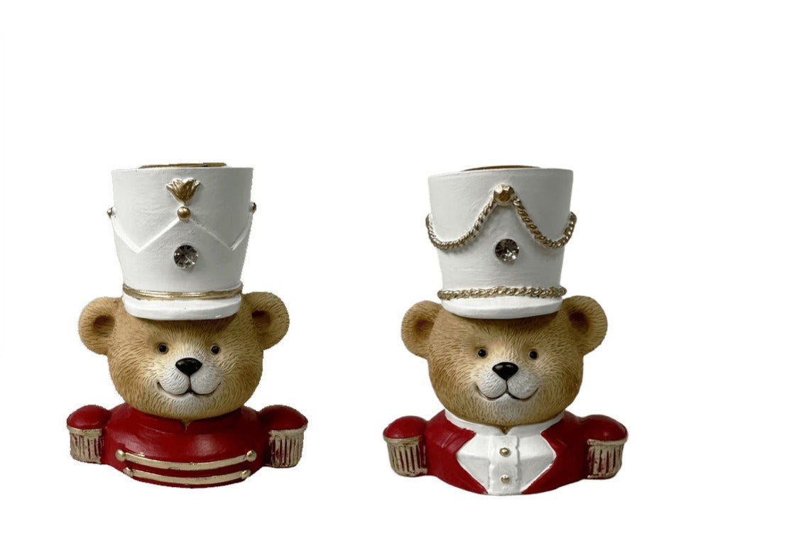 preziosa home preziosa home set 2 portacandele natale a forma di orso 9 x 6 x 11 cm poliresina ean 8050264185946