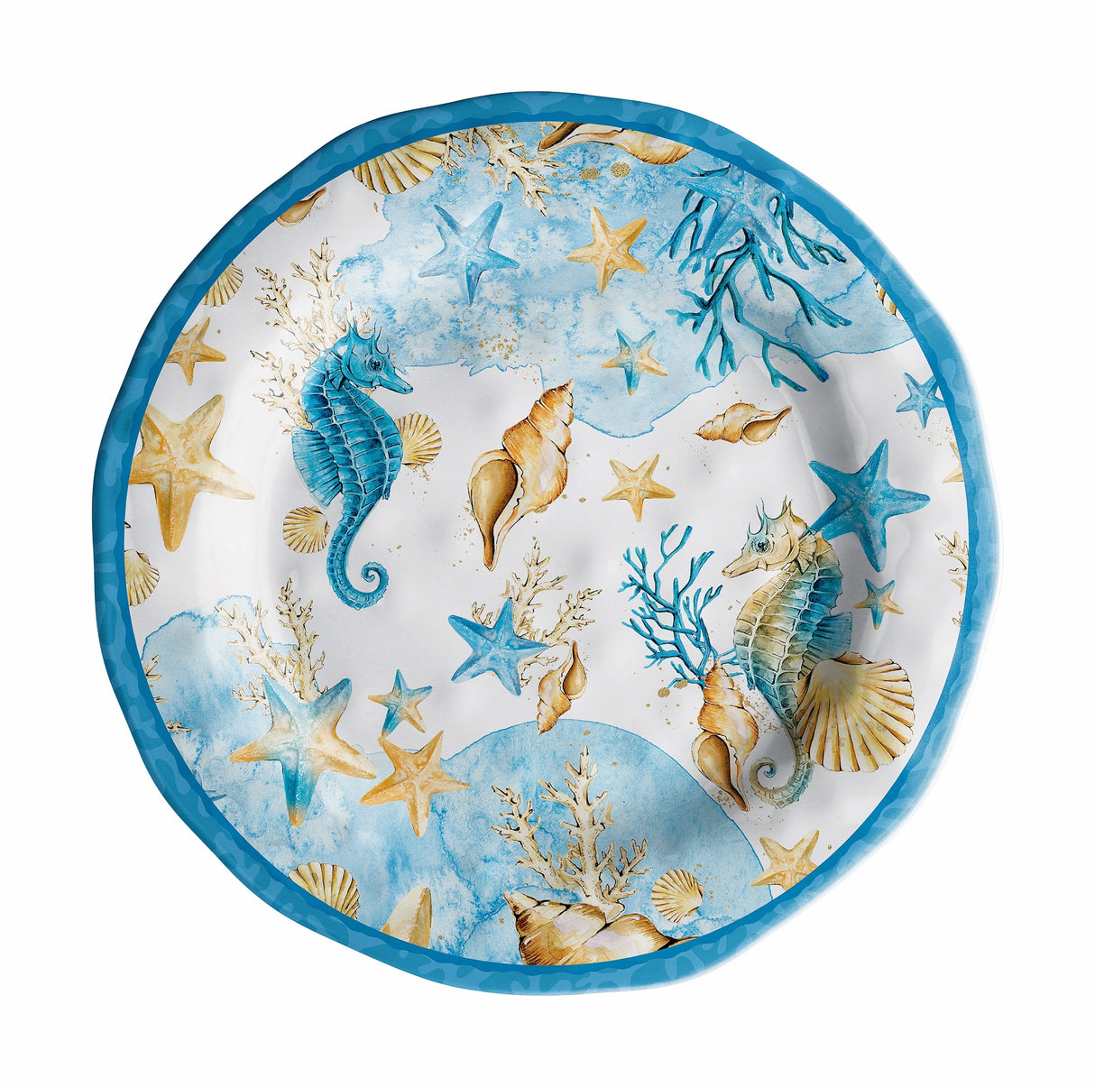 regalo italiano regalo italiano piatto piano melamina shell d 28 cm h 3 cm blu 1 pz