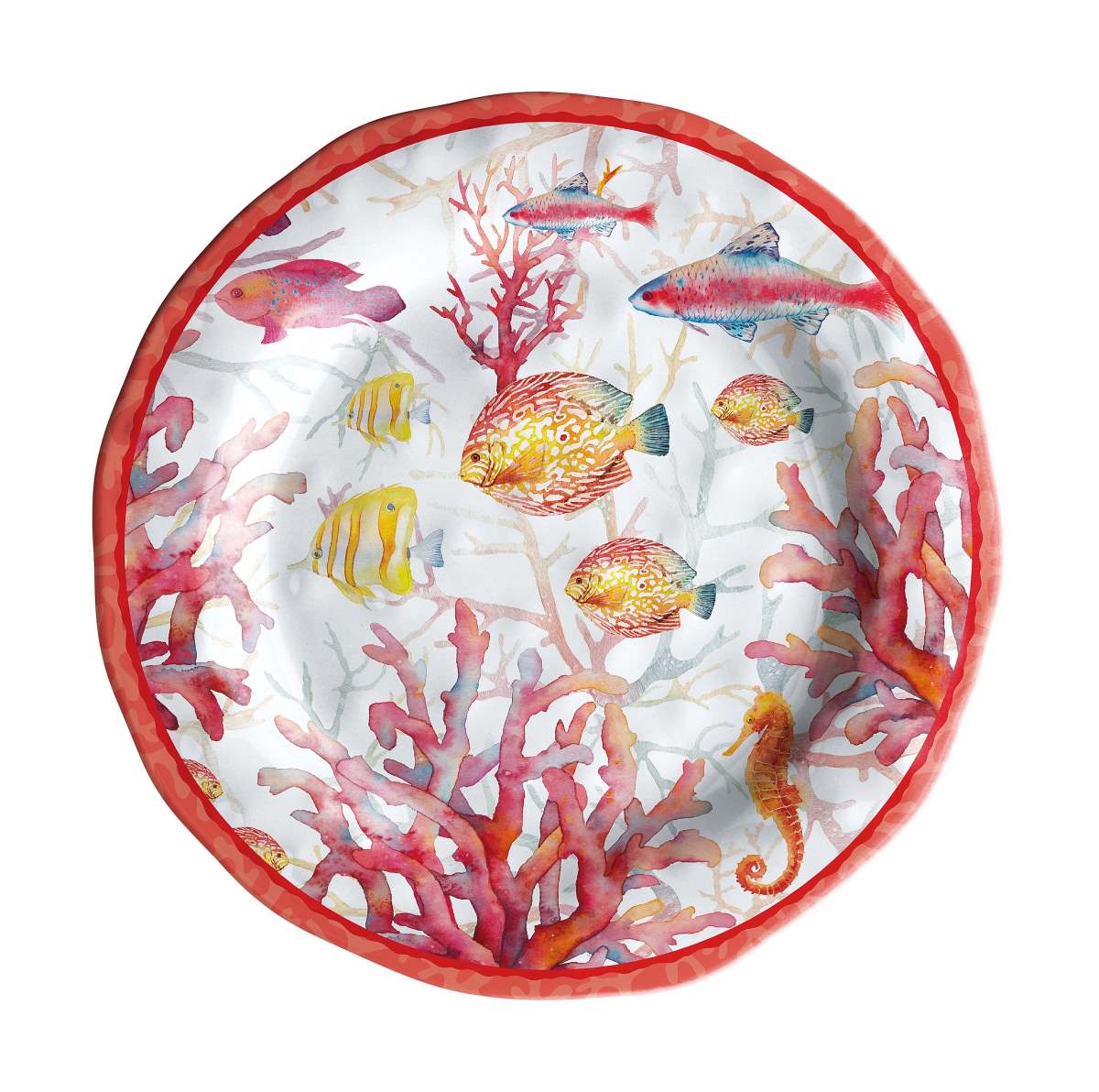 regalo italiano regalo italiano piatto piano melamina shell d 28 cm h 3 cm rosso 1 pz