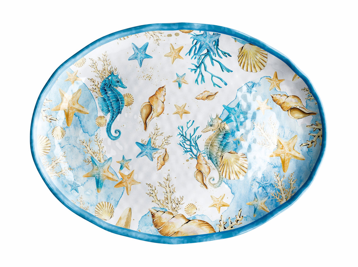 regalo italiano regalo italiano vassoio ovale melamina shell 40 x 30 x 3 cm blu 1 pz