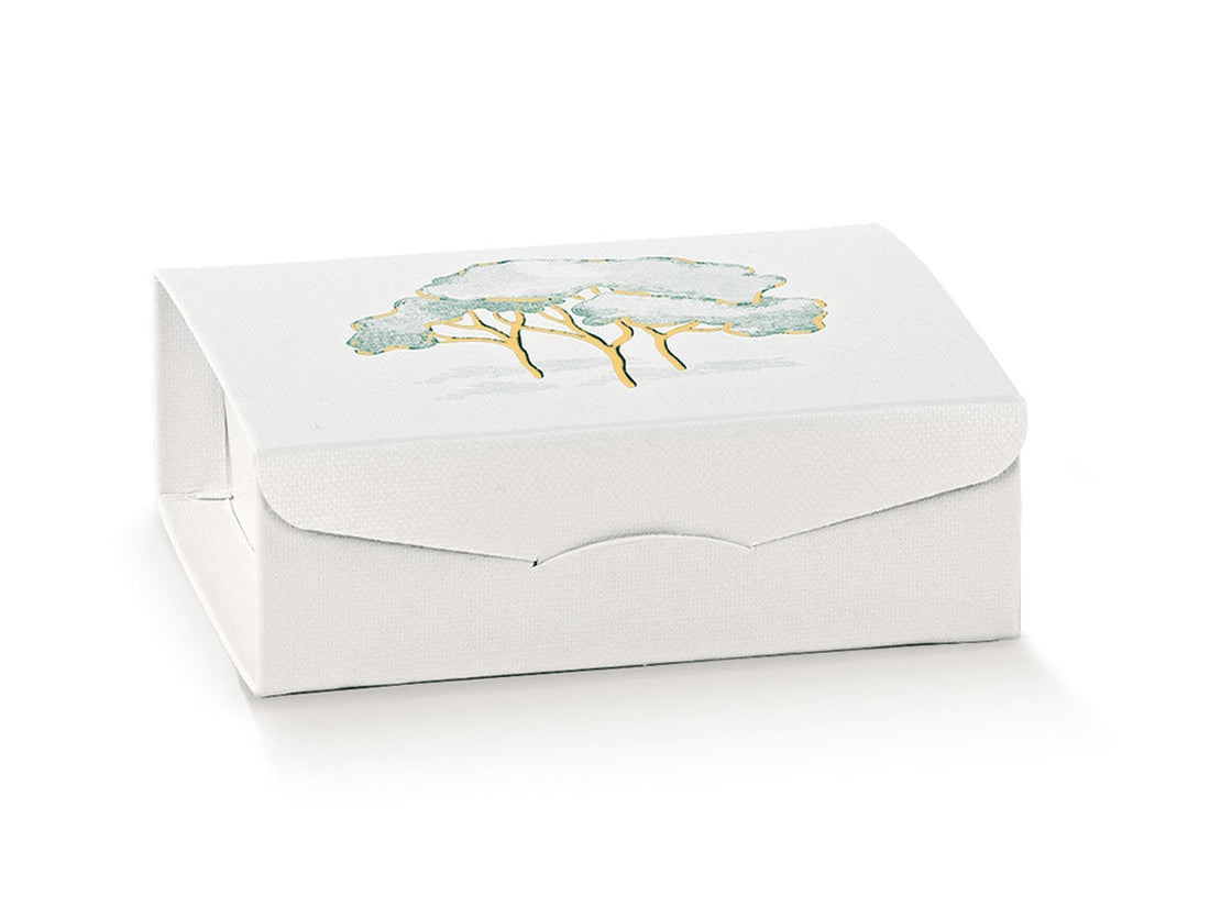 Scatola regalo Scotton Intrecci Verde stampa caldo 7×7×3 cm per bomboniere e gioielli. CONF 10 PZ Montaggio rapido, design elegante. ean 8007402372065