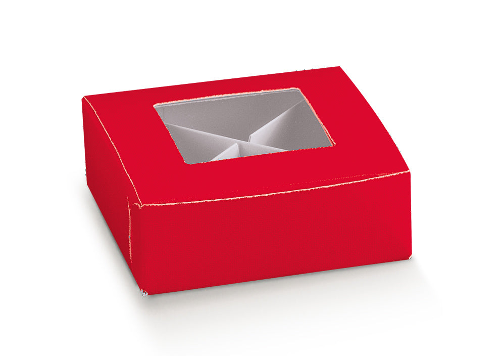 scotton scotton scatola portaconfetti con finestra pla 80 x 80 x 30 mm lino rosso 10 pz ean 8007402707669