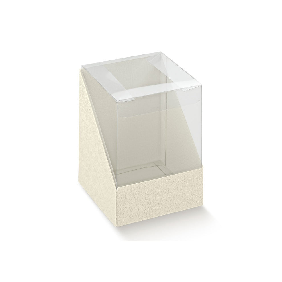 scotton scotton scatoletta portaconfetti duo pelle bianca e trasparente 10x10x12 cm cf 10 pz ean 8007402590056