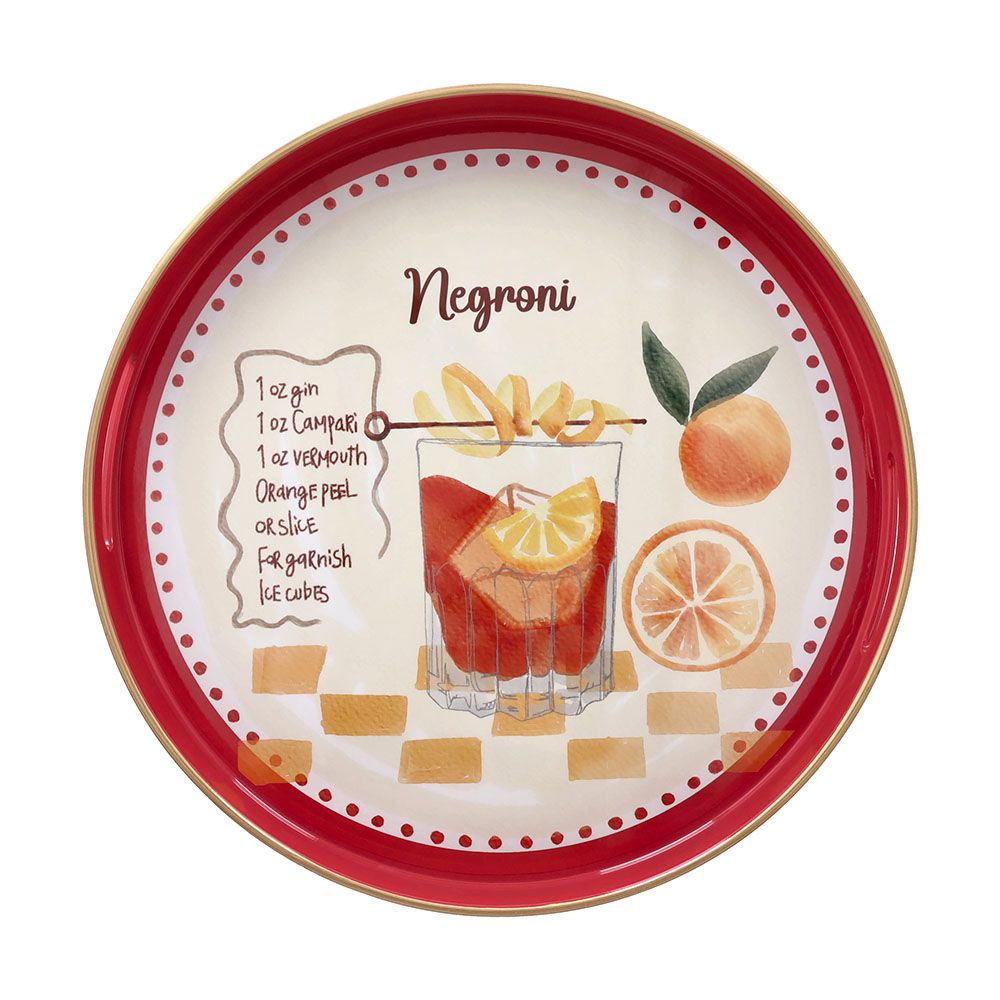 tognana tognana vassoio rotondo negroni serving summer time d 38 cm decorativo polipropilene rosso ean 8056444550313