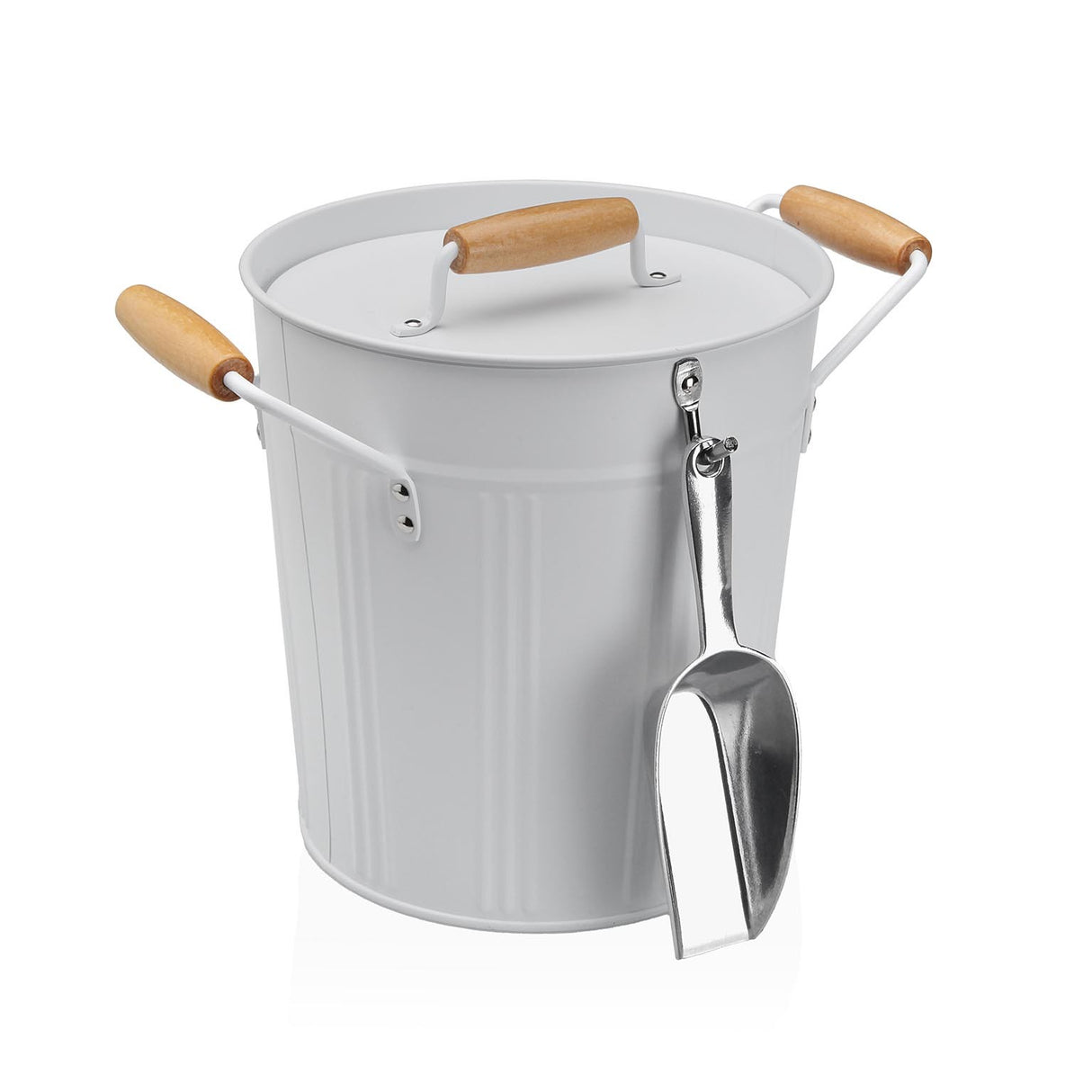 versa versa secchiello ghiaccio d 162 cm h 225 cm con coperchio e cucchiaio acciaio bianco ean 8420327566584