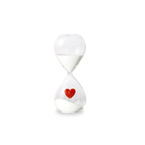wd lifestyle wd lifestyle clessidra in vetro borosilicato con decoro interno cuore bianco rosa ean 8055035681351