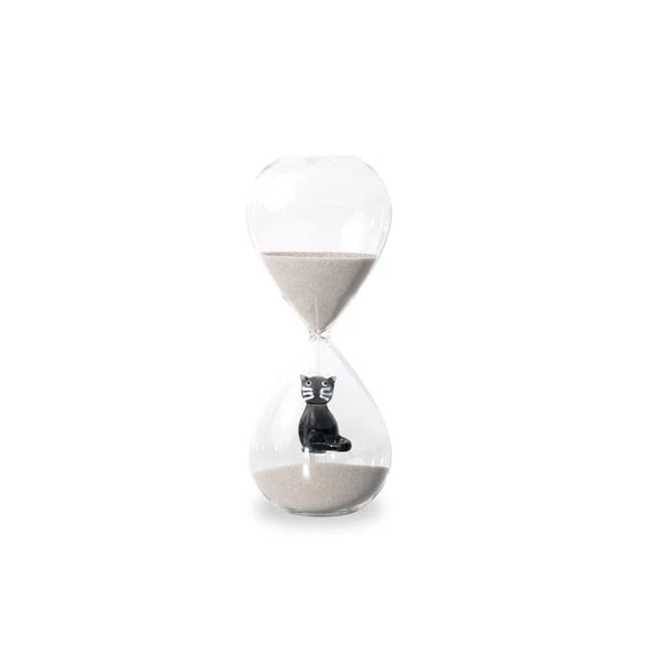wd lifestyle wd lifestyle clessidra in vetro borosilicato con decoro interno gatto nero ean 8055035681856