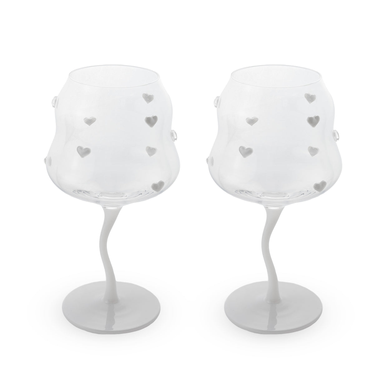 wd lifestyle wd lifestyle set 2 calici cocktail 450 ml decoro cuori bianchi ean 8055035681993