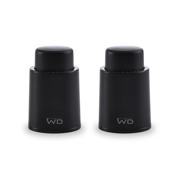 wd lifestyle wd lifestyle set 2 tappi ermetici per bottiglia di vino nero ean 8055035683188