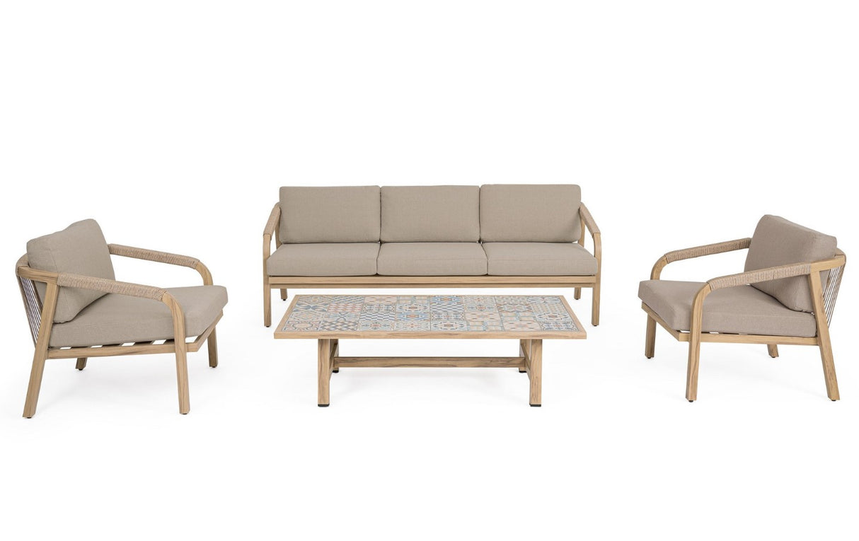 bizzotto bizzotto set 4 salotto kalimera con cuscini divano 2 poltrone e tavolino colore desert big ean 8051836779068