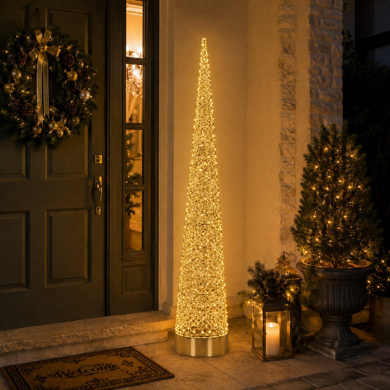 ad trend ad trend albero di natale in ferro e pe oro con 1 800 led h 210 cm ean 8057586112148