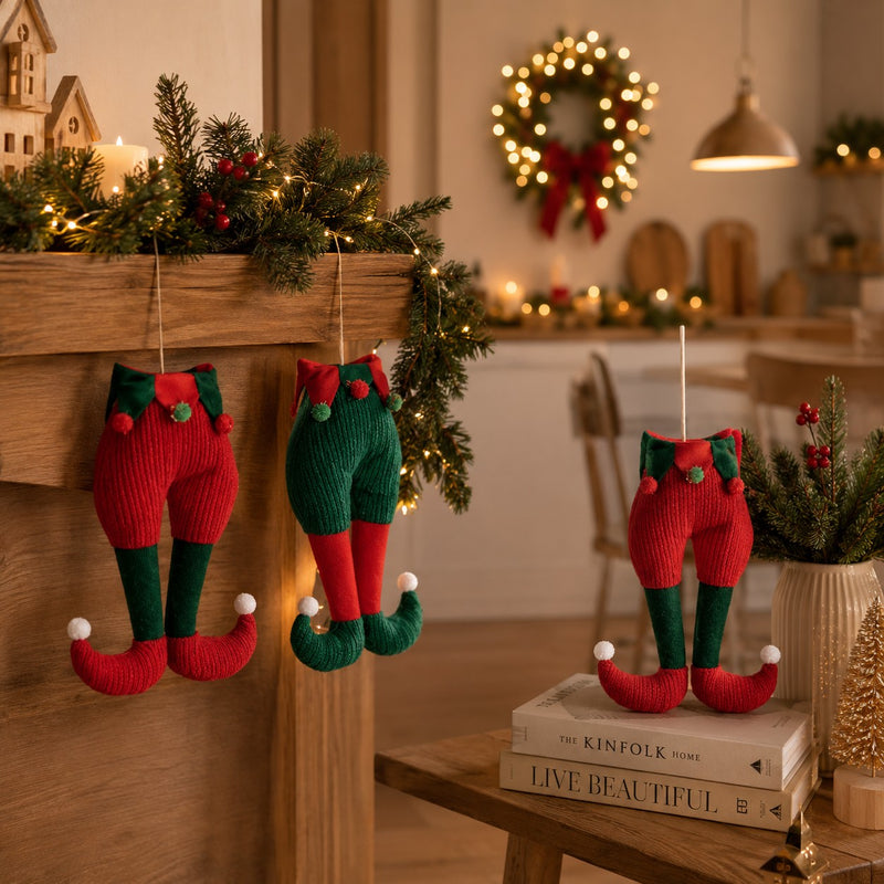 ad trend ad trend decorazione natalizia gambe elfo 17x43 cm verde rosso 1 pz ean 8057586258792