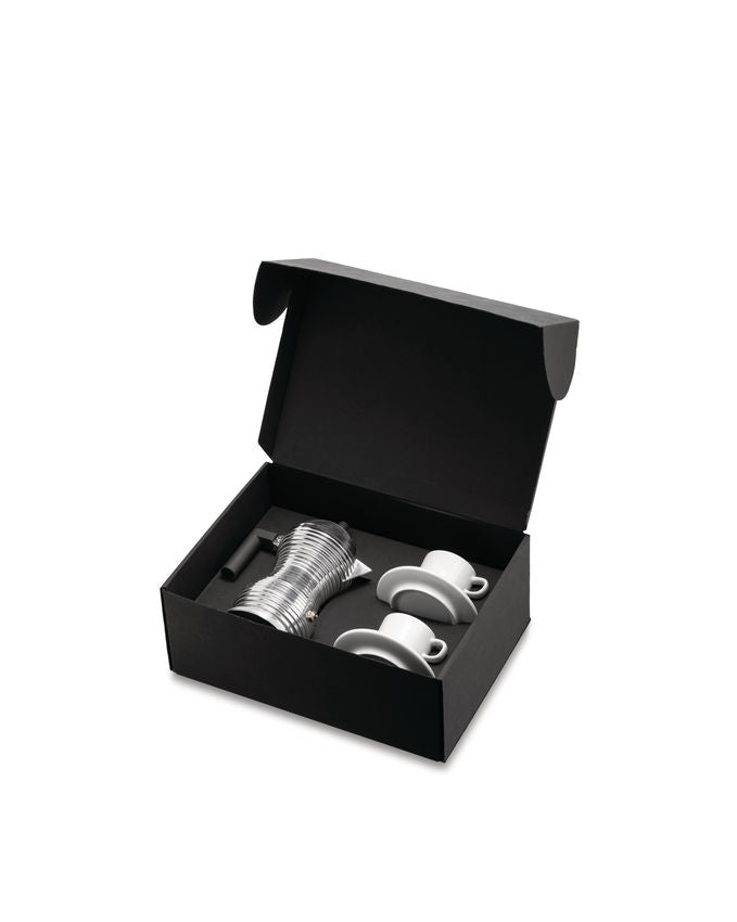 alessi alessi set alessi coffe caffettiera due tazzine con sottotazza scatola regalo ean 8003299490189