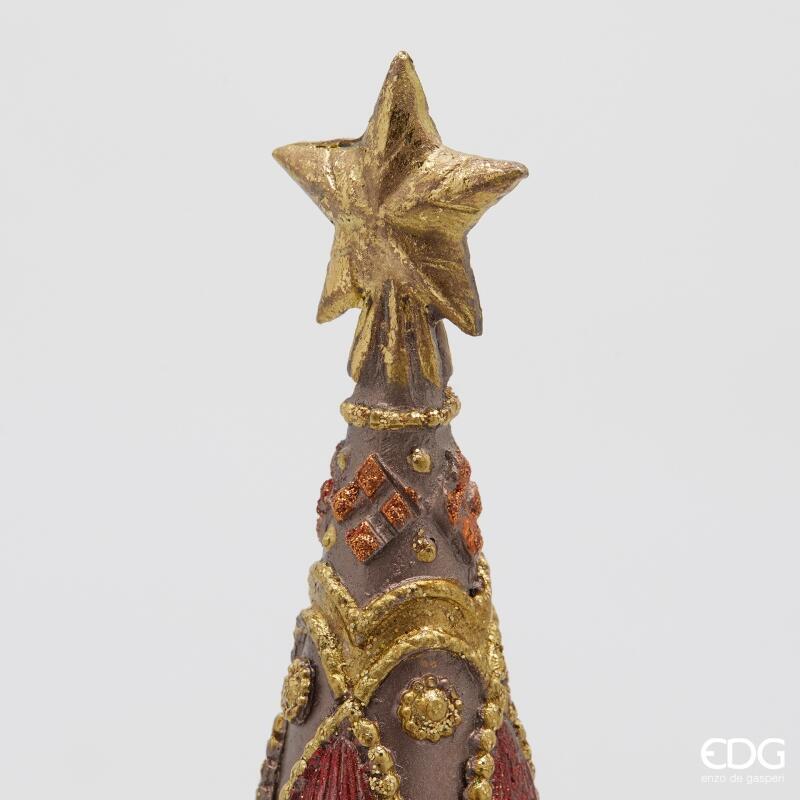 edg enzo de gasperi edg enzo de gasperi decoro decoglitter pino e gemme di natale h 33 cm d 105 cm poliresina mauve ean 8059824597892