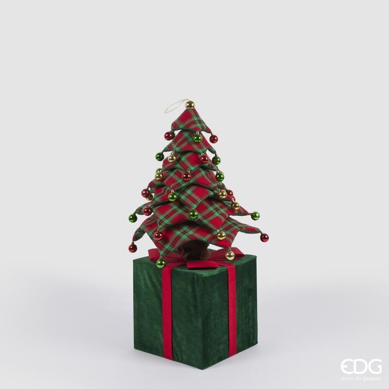 edg enzo de gasperi edg enzo de gasperi decoro pino di natale su pacco da appendere h 150 cm telescopico green red ean 8059824520937
