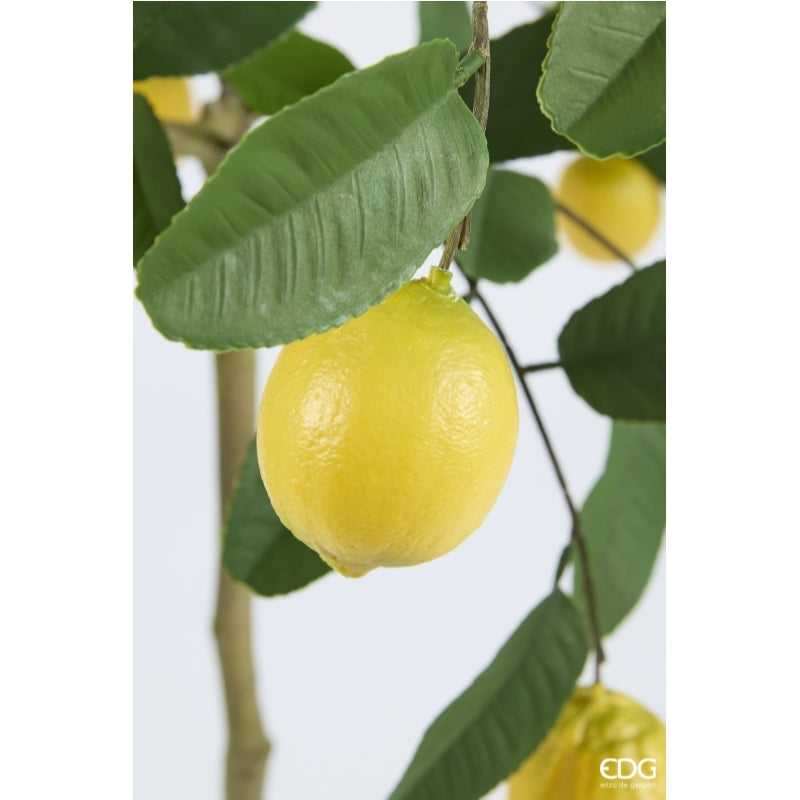 edg enzo de gasperi edg enzo de gasperi limone vogue x6 con vaso pianta artificiale h 126 cm verde giallo ean 8059824607430