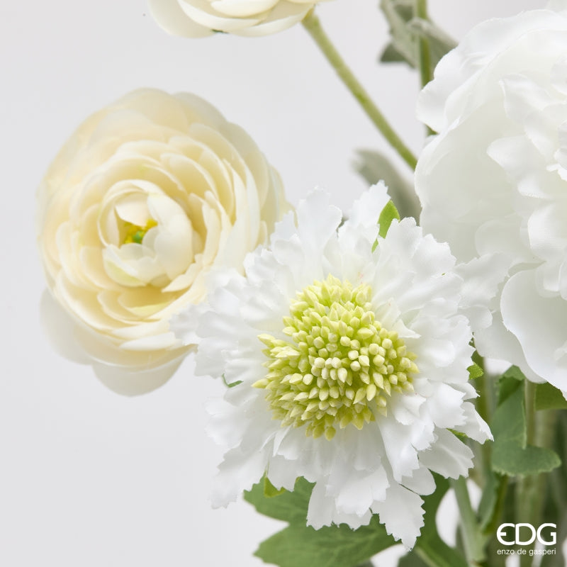 edg enzo de gasperi edg enzo de gasperi peonia bouquet mix cespuglio artificiale h 60 cm avorio ean 8059824615558