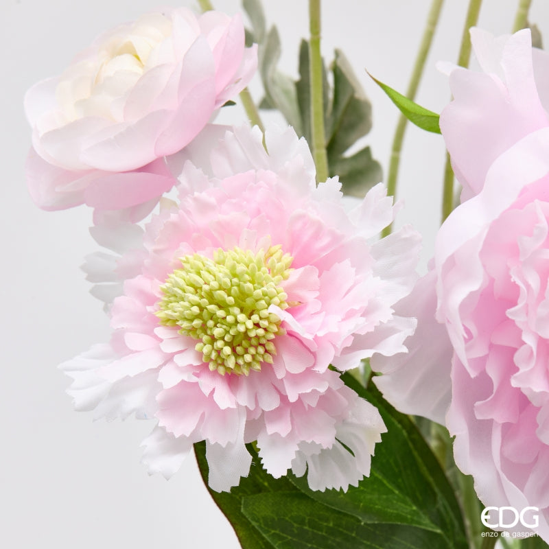 edg enzo de gasperi edg enzo de gasperi peonia bouquet mix cespuglio artificiale h 60 cm rosa chiaro ean 8059824615589